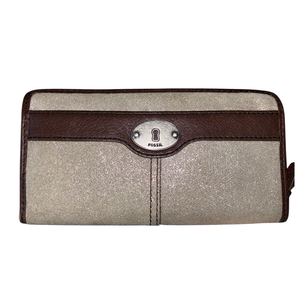 Fossil Beige and Dark Brown Women's Wallet